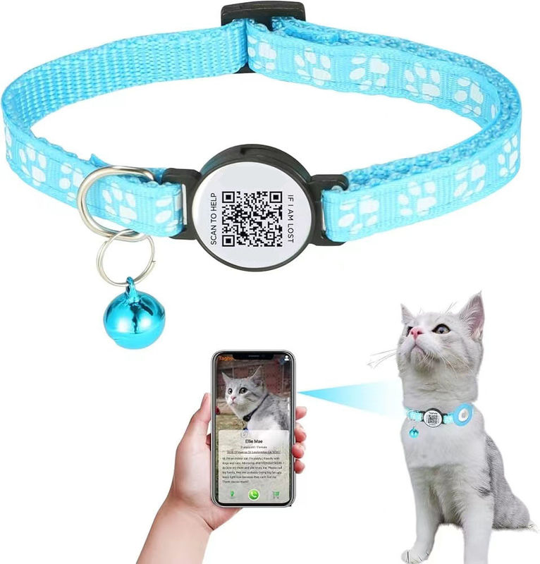 Personalized Pet Accessories Function Custom Print Nylon Smart QR Code Pet Tag Collar
