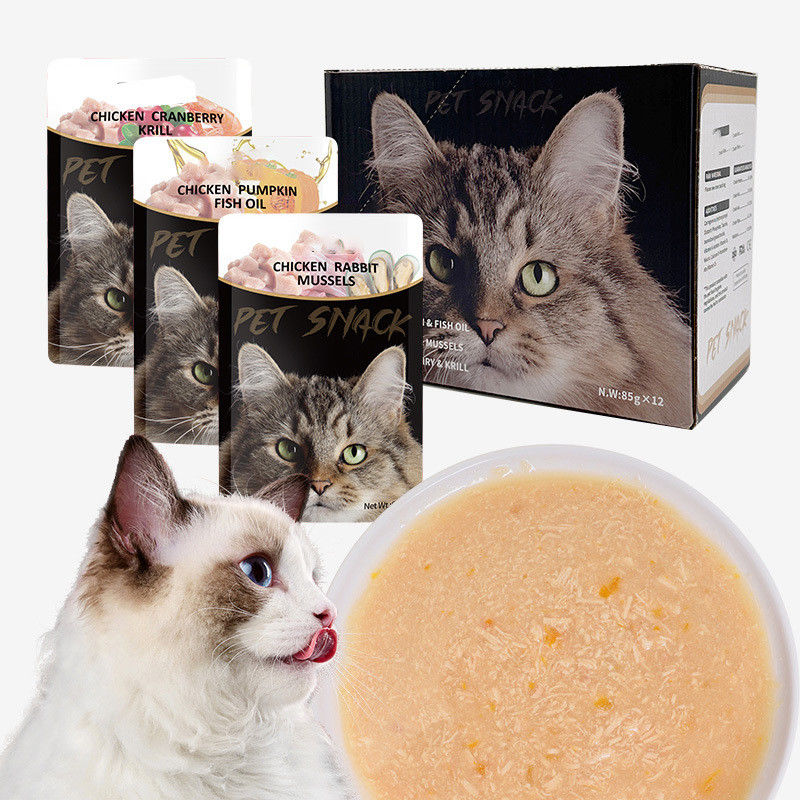 High Protein Adult Wet Cat Food Pouches Chicken Ocean Fish Wet Food Cat Treats Snacks