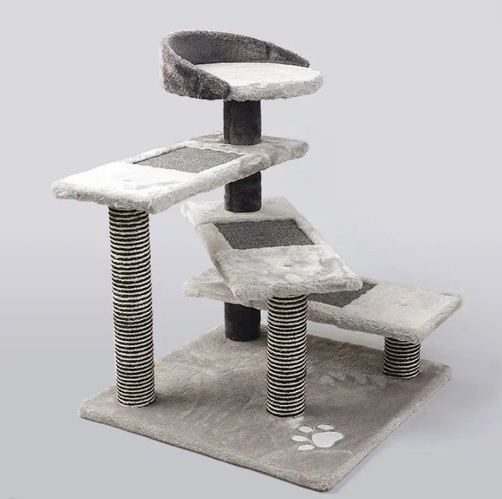SISAL Cat House with Toys Type Cat Scratching House Toy and Climbing Activity Tower