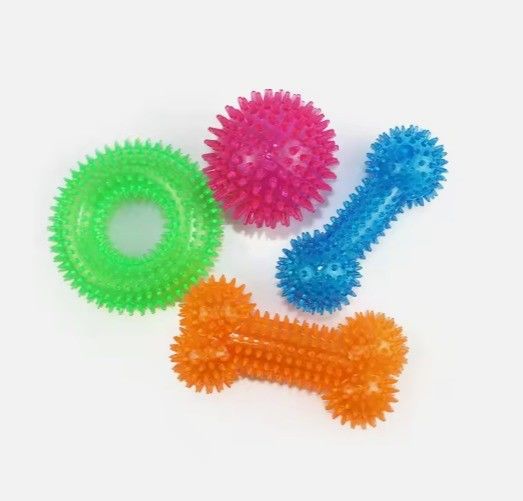 Dog Soft Chew Toys Durable TPR Bone Shape for Interactive Training and Teeth Cleaning
