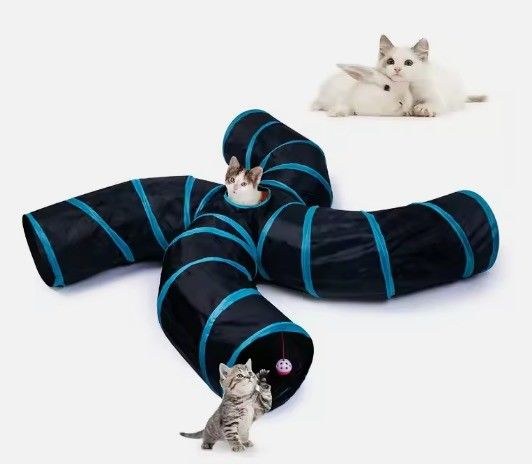 Customization Service Provided 4 Way Cat Tunnel Bed Pop-up Collapsible Pet Tube Toy