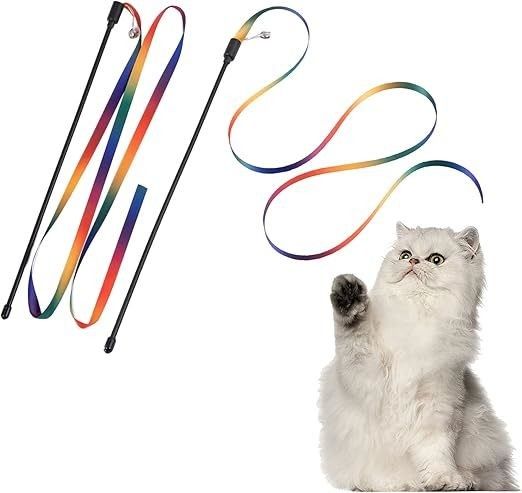 2024 Cat Teaser Stick Toy Plastic Cat Interactive Toy with Advantage of Long Time