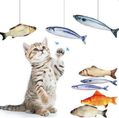 Interactive Cat Funny Toy Realistic Flopping Fish Catnip Cat Toys for Small Animals