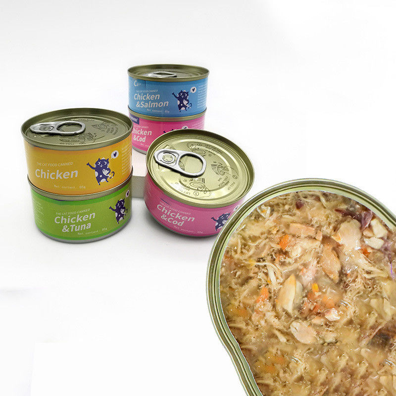 Hot Canned Cat Food Snacks 85g White Meat Alimentos Salmon Chicken Cats' Perfect Snack