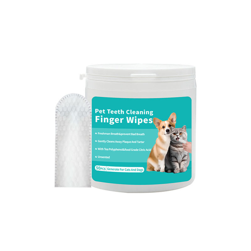 Convenient Pet Teeth Cleaning Wipes for Cats and Dogs No-Rinse Finger Toothbrush