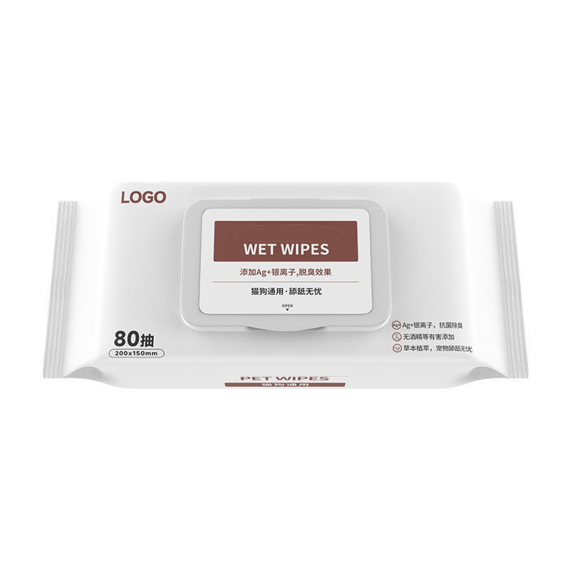 Soft Pet Wipes for Cleaning Eyes and Earwax in White or Customized Biodegradable
